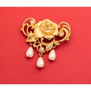 Vintage Rose Dangling Pear Chandelier By Avon F13